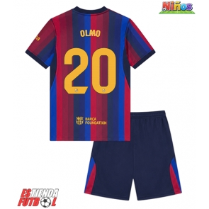 Barcelona Dani Olmo #20 Primera Equipación Niños 2026-27 Manga Corta (+ Pantalones cortos)